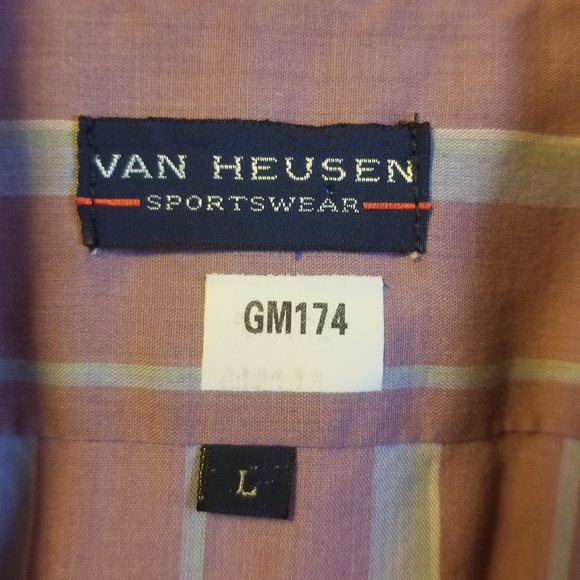 SOLD- Van Huesen Lavender and Blue Striped Button Down - Picture 3 of 8